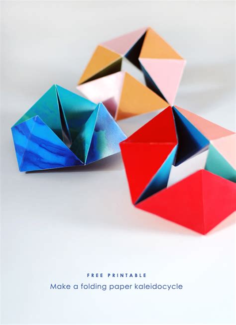 Free Printable: Make a folding paper Kaleidocycle - We Are Scout