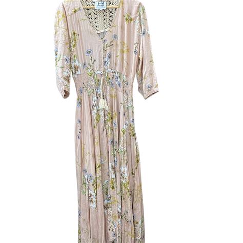 Jaase Womens Size 16 Maxi Dress Floral / Nude