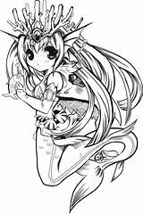 Siren The Enchanter Inks  Mermaid coloring Book Anime mermaid sketch template