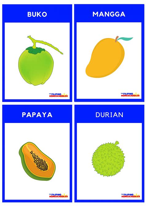 FREE Filipino Flashcards - Fruits (Mga Prutas) — The Filipino Homeschooler