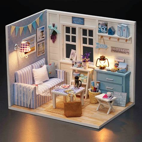 DIY Fresh Sunshine Wood Handmade Mini Dollhouse Miniature Assembling ...