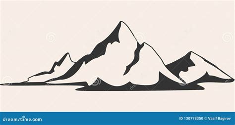 Mountains Vector.Mountain Range Silhouette Isolated. Mountain Vector Illustration Stock Vector ...