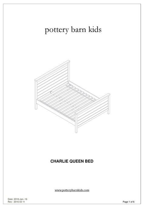 POTTERY BARN KIDS CHARLIE QUEEN BED MANUAL Pdf Download | ManualsLib