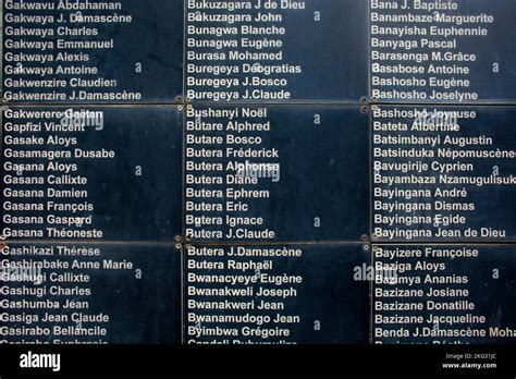 Kigali Genocide Memorial, Gisozi, Kigali, Rwanda. Wall of names Stock Photo - Alamy