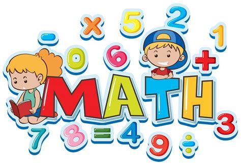 Font design for word math with many numbers and kids 433322 Vector Art ...