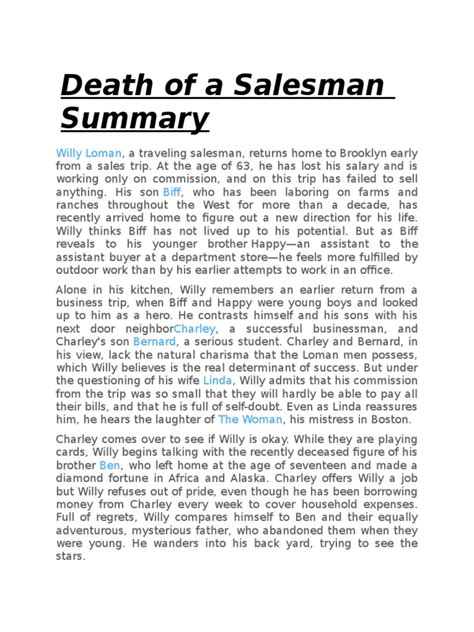 Death of Salesman Summary