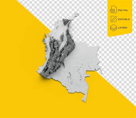 Premium PSD | Colombia Map Colombia Flag Shaded relief Color Height map ...