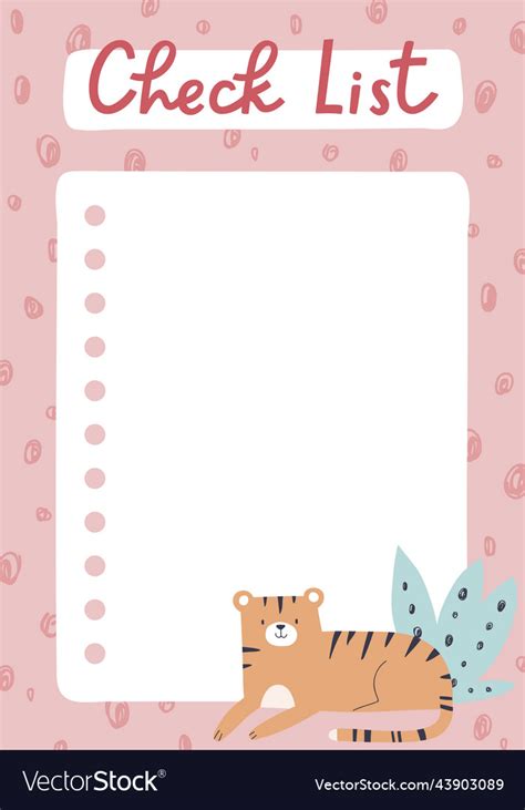 Check-list page background design for diary Vector Image