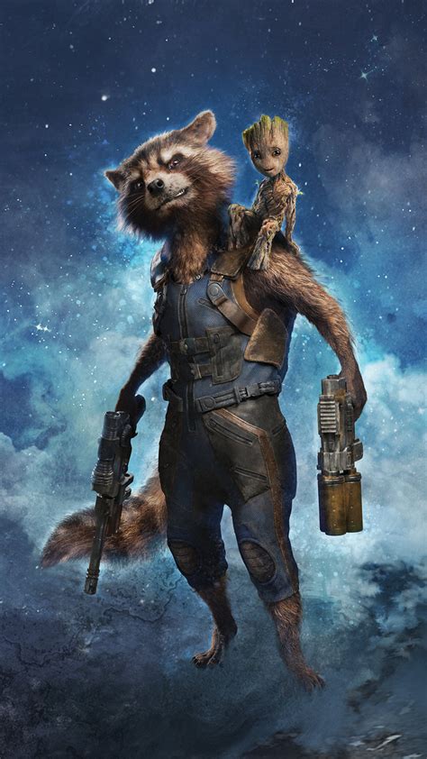 Groot And Rocket Wallpaper