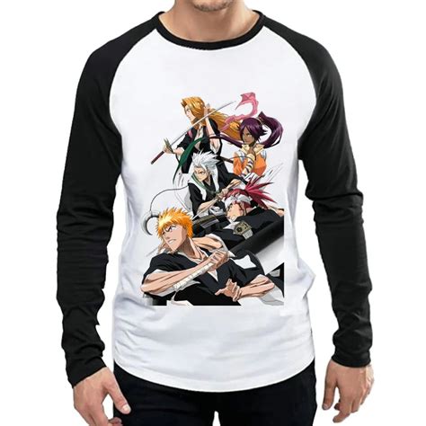 Long Sleeve BLEACH T Shirt Fashion Style Mens Anime BLEACH Logo T Shirt ...