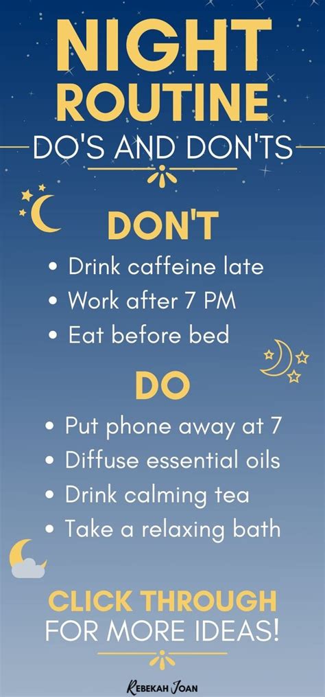 Night Routine Do's and Don'ts: Click through for even more night routine ideas for a relaxing ...