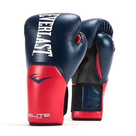 Everlast Everlast Elite Pro Style Leather Training Boxing Gloves Size 16 -oz, Navy/Red in the ...