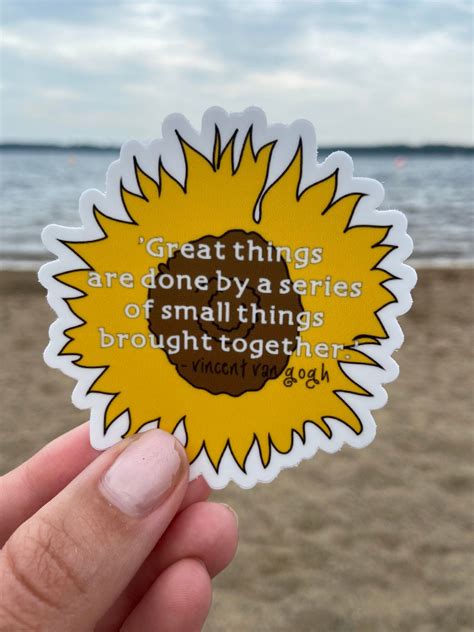 Vincent Van Gogh Quote Sunflower Die Cut Sticker | Etsy