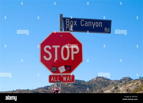 street sign with an all way stop sign located in the usa Stock Photo ...