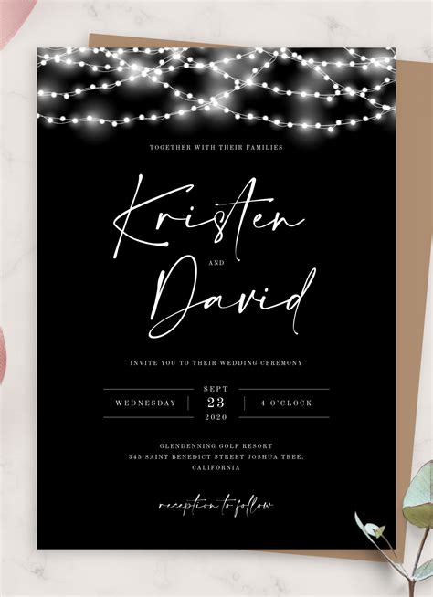 Download Printable Black Wedding Invitation PDF