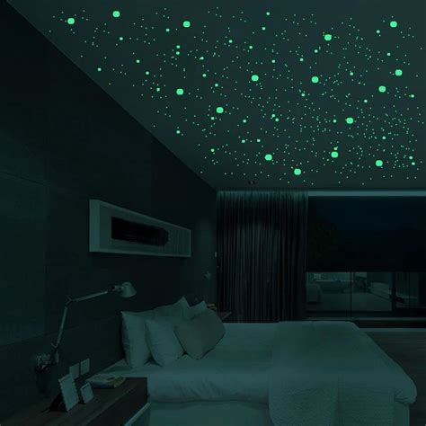 Glow In The Dark Ceiling Stars & 3D Dots Luminous Ceiling Starry Night Sky Decals – House ...