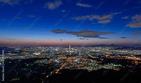 Korea,Seoul city skyline at night Stock Photo | Adobe Stock