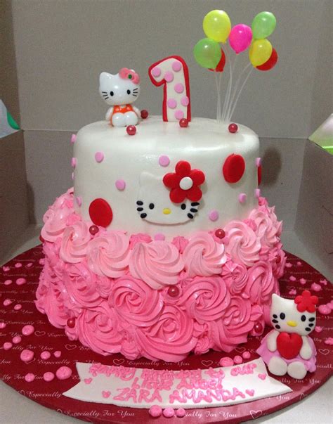 ♥♥ Amy's Sweet Bite ♥♥: Hello Kitty theme cake - 1st Birthday