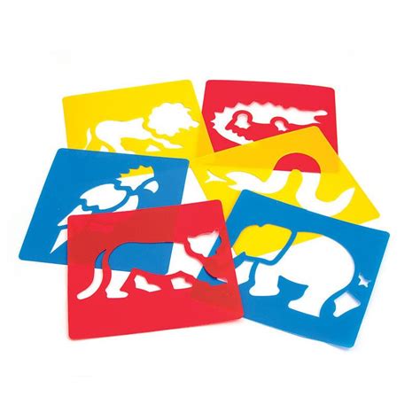 Hobbycraft 6 Pack Stencils Kids Childrens Painting Colouring Assorted ...