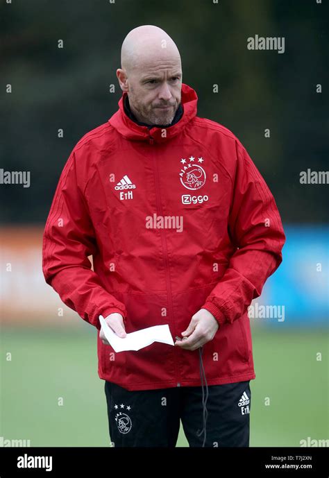 Ajax manager Erik ten Hag during a training session at Toekomst ...