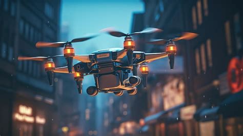 Premium Photo | Delivery drone in warehouse futuristic technologies of ...