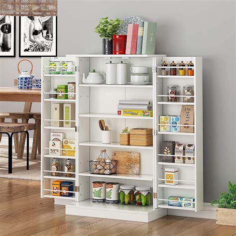 HOMEFORT 41" Kitchen Pantry, Farmhouse Pantry Cabinet, Storage Cabinet ...