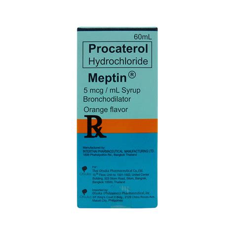 MEPTIN Procaterol Hydrochloride 5mcg / mL Syrup 60mL price in the ...