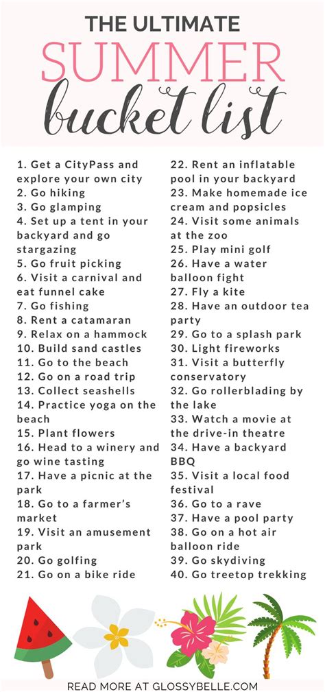 The Ultimate Summer Bucket List: 50 Fun Summer Activities For Adults ...