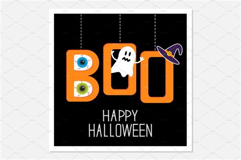 Hanging word BOO. Halloween | Decorative Illustrations ~ Creative Market