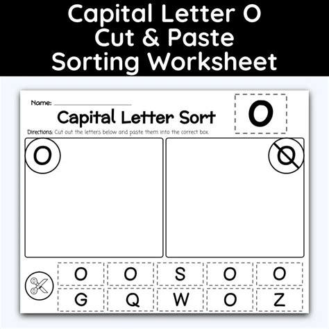 Capital Letter O - Cut, Paste, & Sort The Letters Worksheet