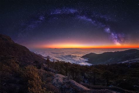 HD Wallpaper: Starry Milky Way Night Panorama