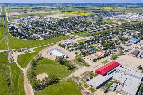 Aerial View of Warman, Saskatchewan on the Canadian Prairies Stock ...