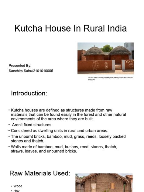 Kutcha House in Rural India | PDF | Mud | Roof