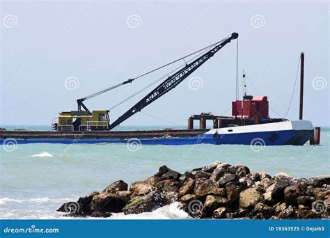 Dredger ship stock image. Image of sand, gravel, shore - 18363525