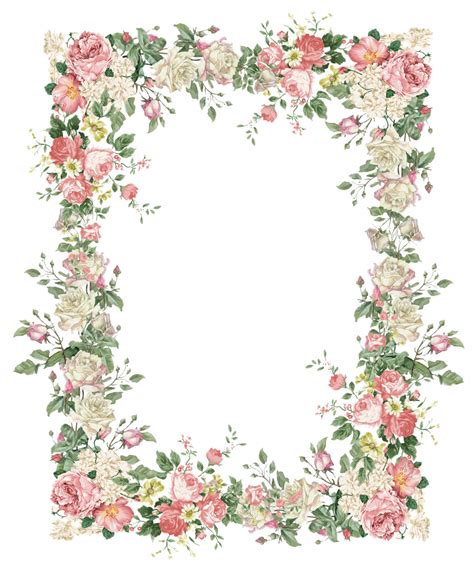 free digital vintage rose frame png : flower treasure – Vintage Rosenrahmen – freebies