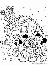 Mickey With Minnie Disney Christmas Coloring Page  Free Printable sketch template