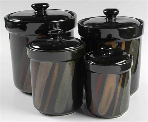 Sango Avanti Black 4 Piece Canister Set 8250597 | eBay