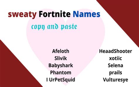 Sweaty Fortnite Names- Copy Paste for Chrome - Download