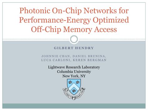 Photonic On-Chip Networks for Performance-Energy Optimized Off-Chip ...