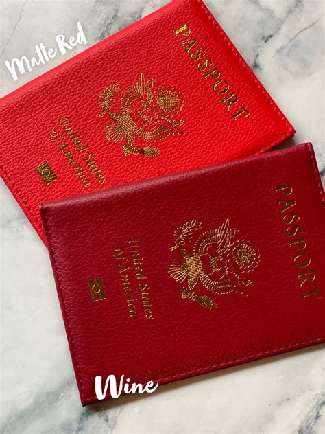 Red Passport Cover, Passport & Vaccination Card Holder USA W/customization Available - Etsy