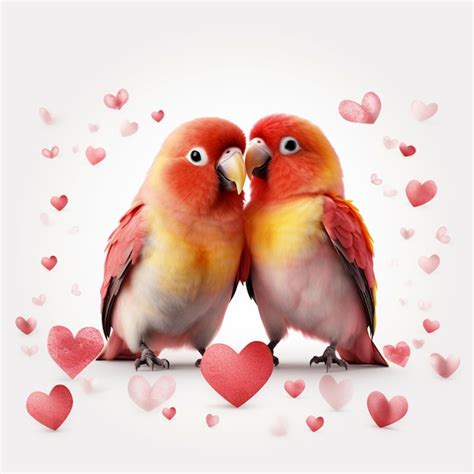 Premium Photo | Love Birds Beautiful On White Background HD