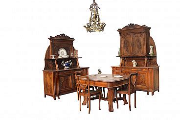 Art Nouveau cherry wood dining room set by Pierre Mathieu, early 1900s ...