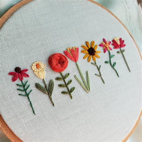 Flower Embroidery Pattern, Coneflower, Calla Lily, Rose, Tulip, Sunflower, Columbine, Lily ...