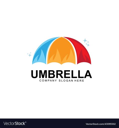 Umbrella logo design of protective gear from rain Vector Image