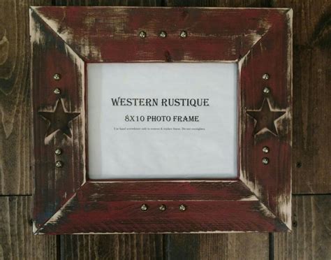 Rustic Décor 8x10 Photo Frame Rustic Red with Fire branded