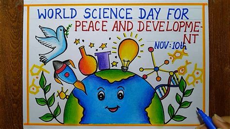 World Science day for Peace and Development day poster drawing,Nov-10th | Easy poster drawing ...