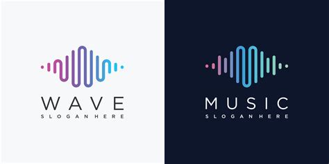 Logo of music with line art syle and modern concept, modern, gradient ...