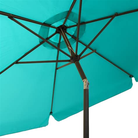 CorLiving 10-ft Solid/Turquoise Blue Push-button Tilt Market Patio Umbrella in the Patio ...