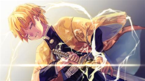 Demon Slayer Zenitsu Agatsuma Having Lightning Sword HD Anime Wallpapers | HD Wallpapers | ID #40392