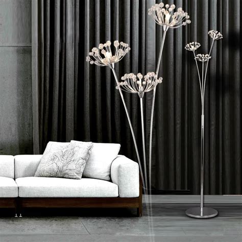 Modern floor lamp LED Metal Crystal flower floor Lights Dandelion standing lamps Bedroom Bedside ...